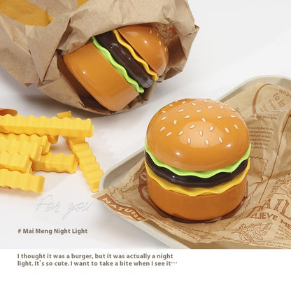 Multifunctional Hamburger Small Night Lamp Cartoon Gift USB Table Lamp