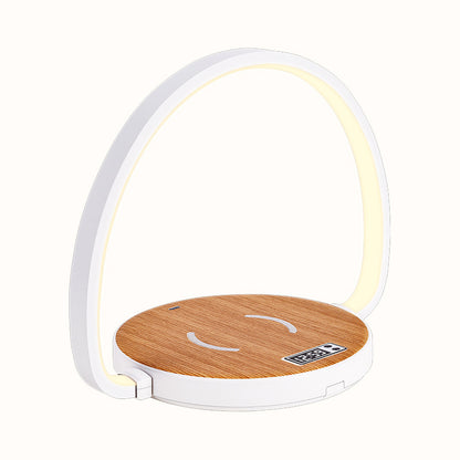 Mobile Phone Wireless Fast Charging Solid Wood Desk Lamp Touch Night Light