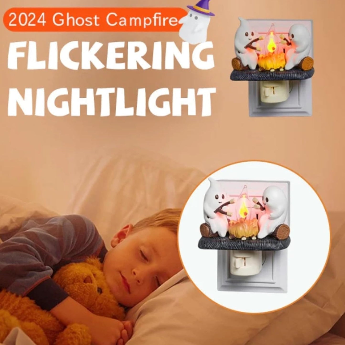 Ghost Campfire Flickering Night Light