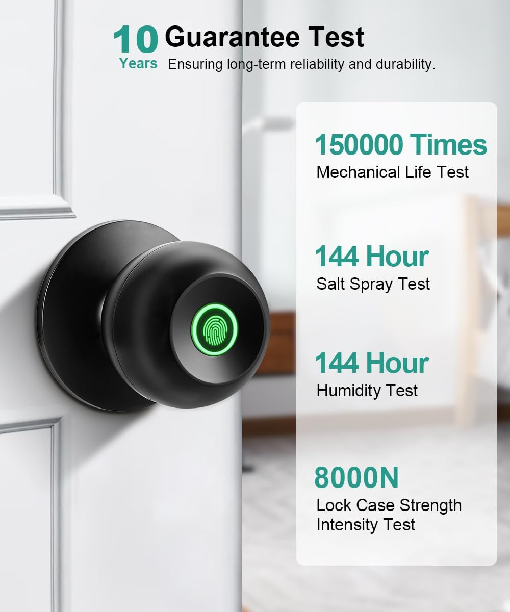 Smart Fingerprint Door Knob with Lock