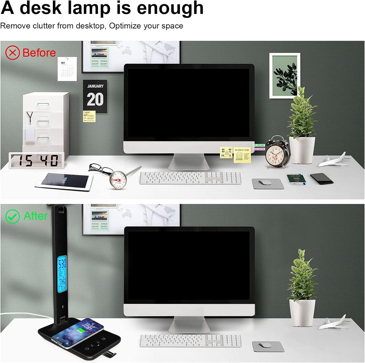 Desk Lamp with Wireless Charger