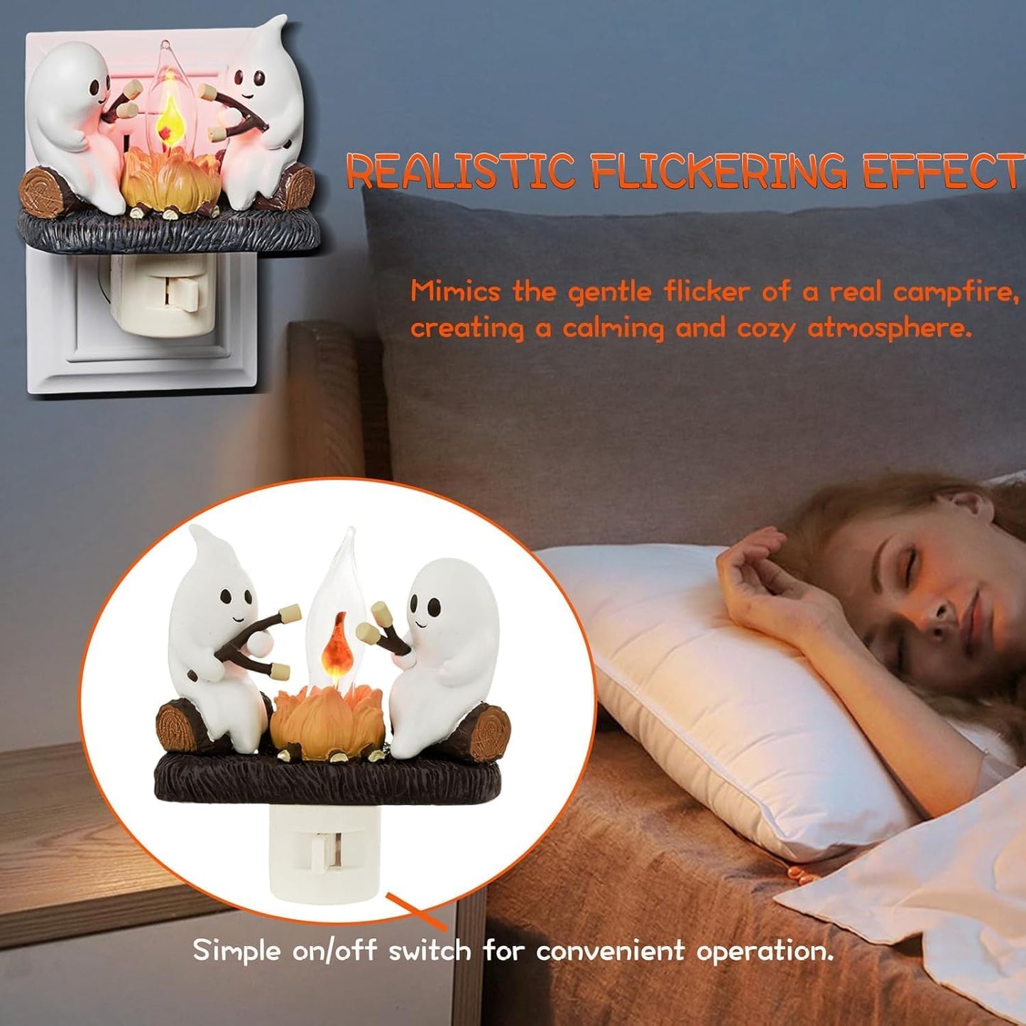 Ghost Campfire Flickering Night Light