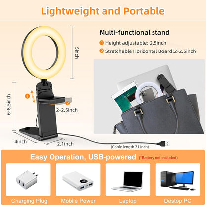 5 inch portable mini LED ring selfie light