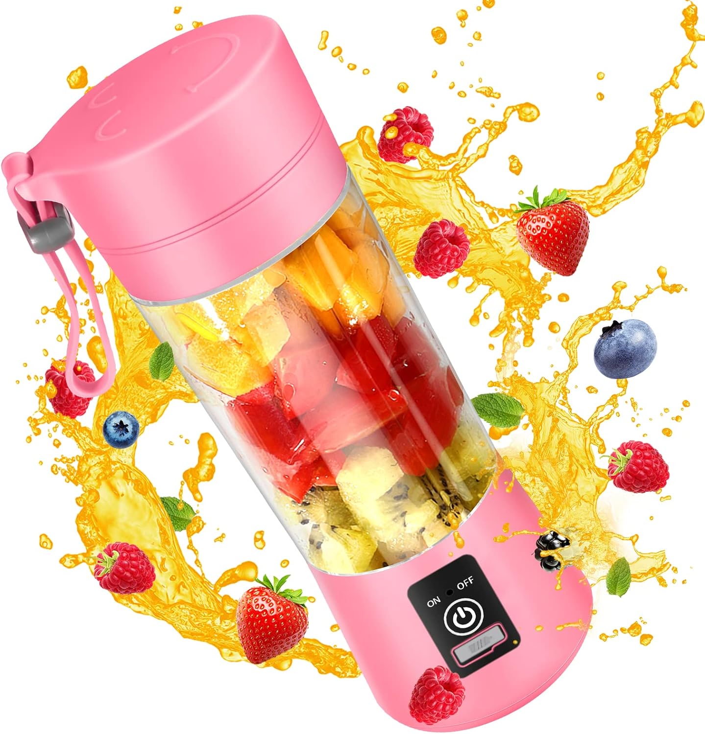 Mini Blender Cup with Travel Lid and USB Rechargeable for Office, Gym, Kitchen