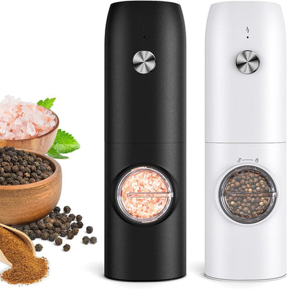 Rechargeable - No Battery Needed - Automatic Salt Pepper Mill Grinder