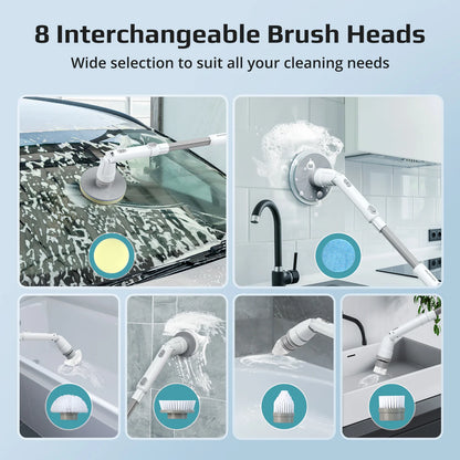 Electric spin scrubber, 8 in 1 spin scrubber