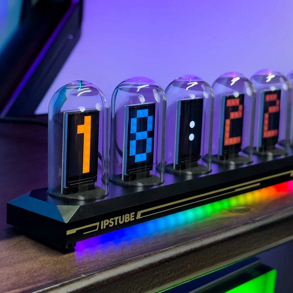 ips digital tube clock digital luminous RGB screen display desktop night light