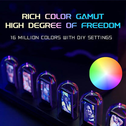 ips digital tube clock digital luminous RGB screen display desktop night light