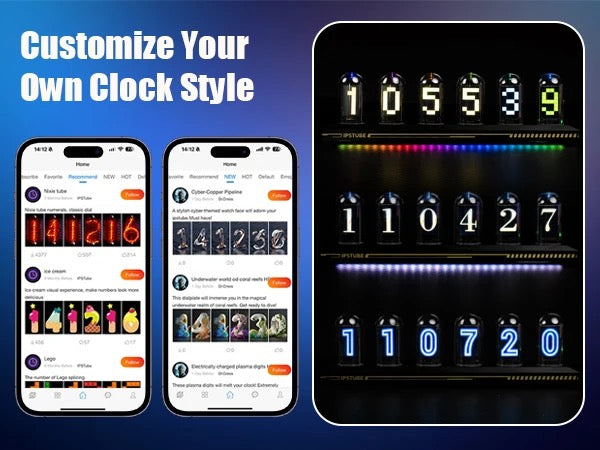 ips digital tube clock digital luminous RGB screen display desktop night light