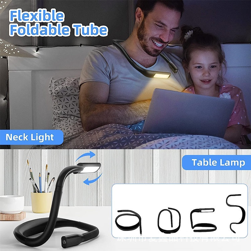 Neck hanging LED eye protection reading lamp