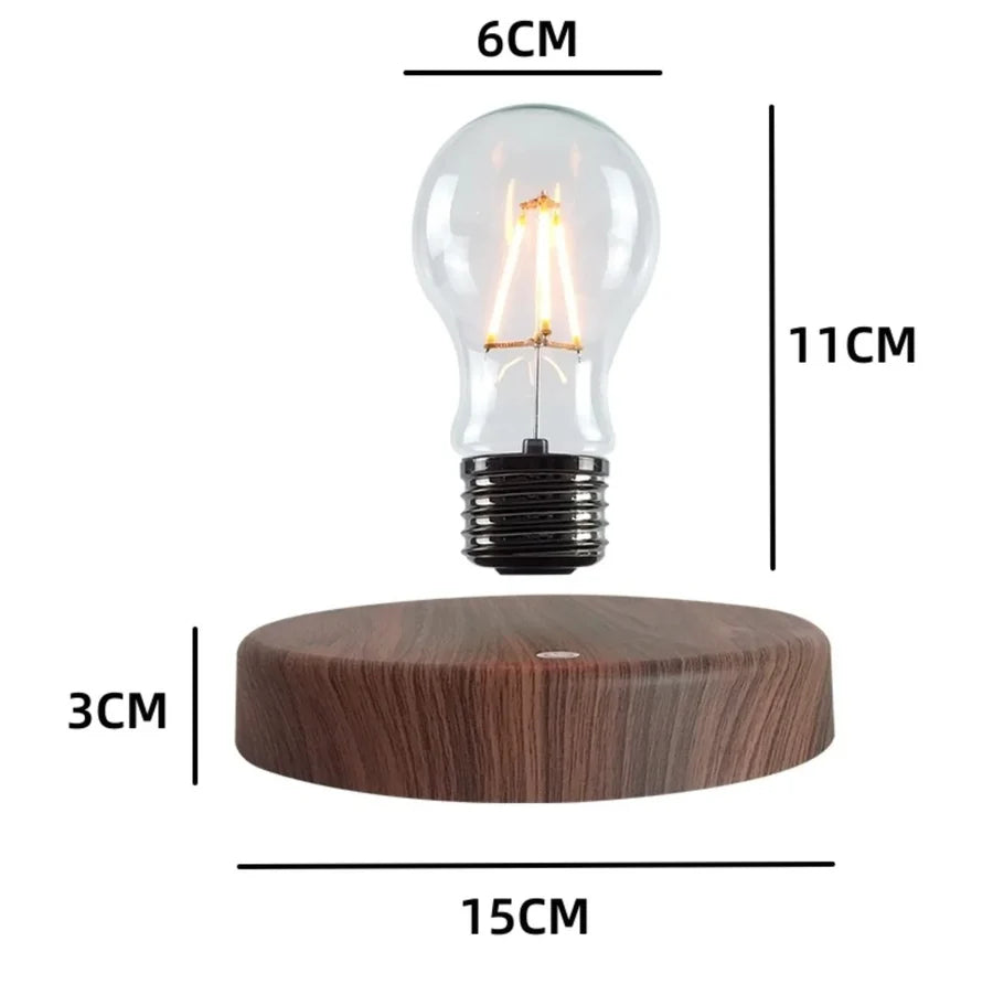 Hot Seller Wooden Design Magnetic Levitating Light Bulb Floating LED Table Lamp Creative Business Gift for Decoration