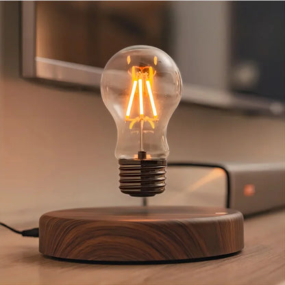 Hot Seller Wooden Design Magnetic Levitating Light Bulb Floating LED Table Lamp Creative Business Gift for Decoration