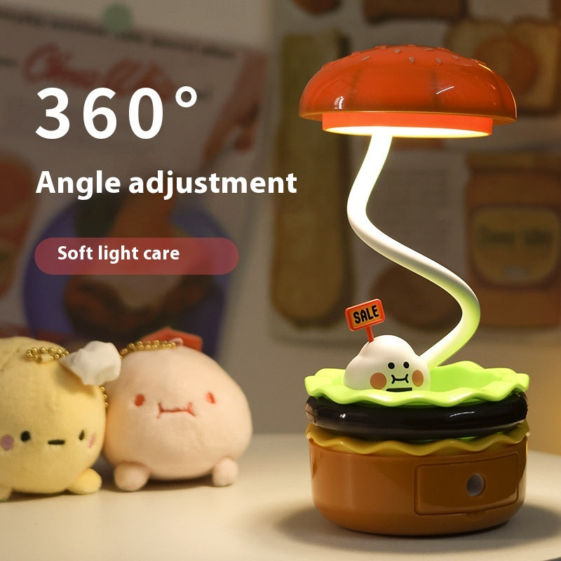 Multifunctional Hamburger Small Night Lamp Cartoon Gift USB Table Lamp